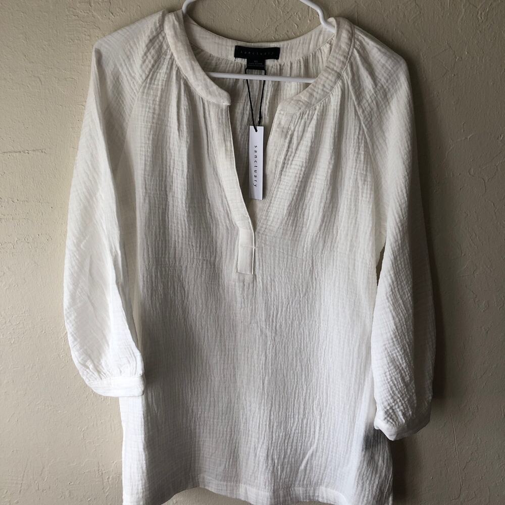Sanctuary Cream Gauze Peasant Blouse